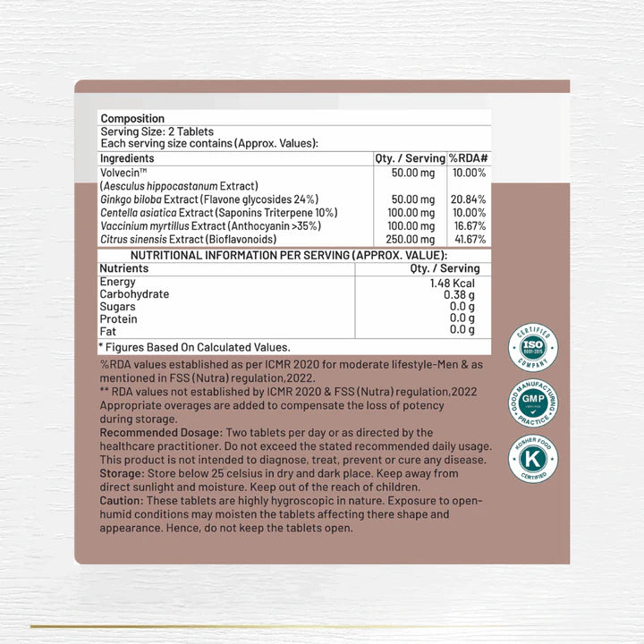 Vedabay De-Varicose Tablets | 60 Tablets