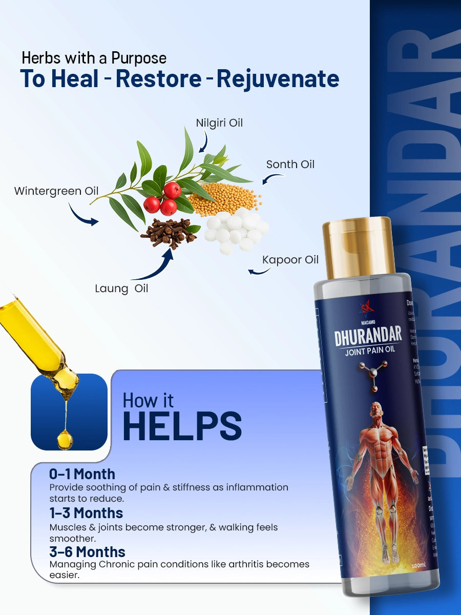 Dhurandar Oil Ayurvedic Oil for Joint and Muscle Pain Relief